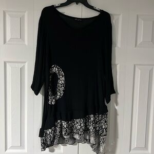 Black lace tunic